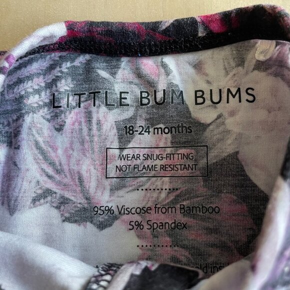 Little Bum Bums Bamboo Baby Girl Ruffle  PJs Pajamas Zipper Sleeper, Sz 18-24 Mo - Picture 5 of 7